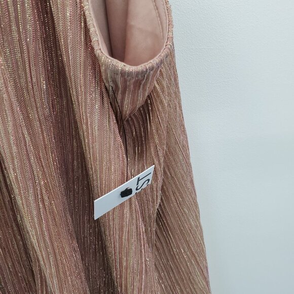 Nine West Rose Gold Metallic Halter Tank Top Shimmer Blouse PXXL Petite NWT - Picture 8 of 15